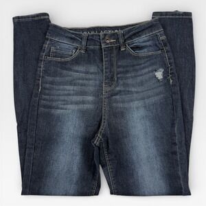 VANILLA STAR Womens High Rise Distressed Skinny Blue Jean Size‎ 1